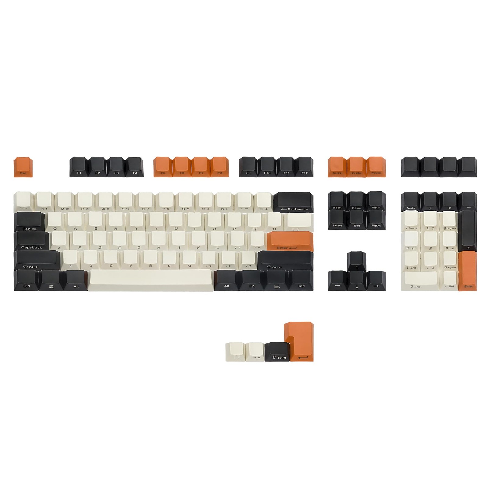 Side Printed Keycaps OEM Profile Thick PBT for MX Mechanical Keyboard Carbon