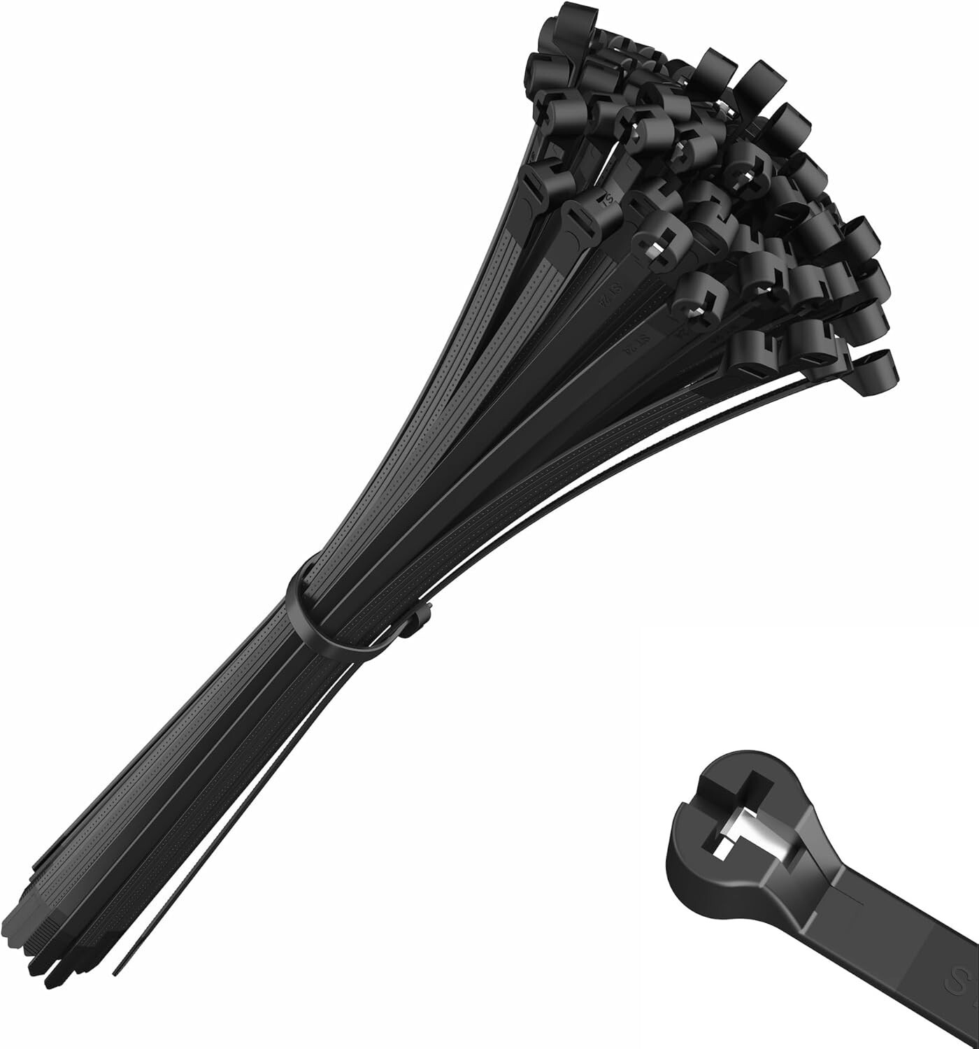 intervisio Cable Ties with Metal Tooth Stainless Steel Locking Device Zip Tie...