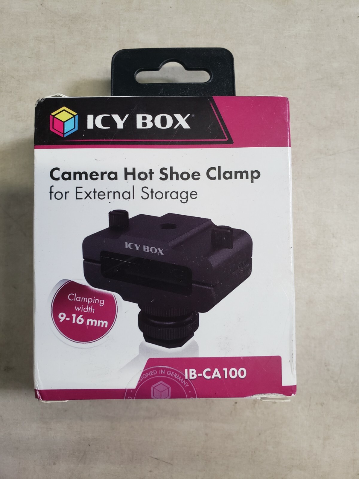 ICY BOX IB-CA100 Camera Hot Shoe Clamp for External Storage 9-16mm