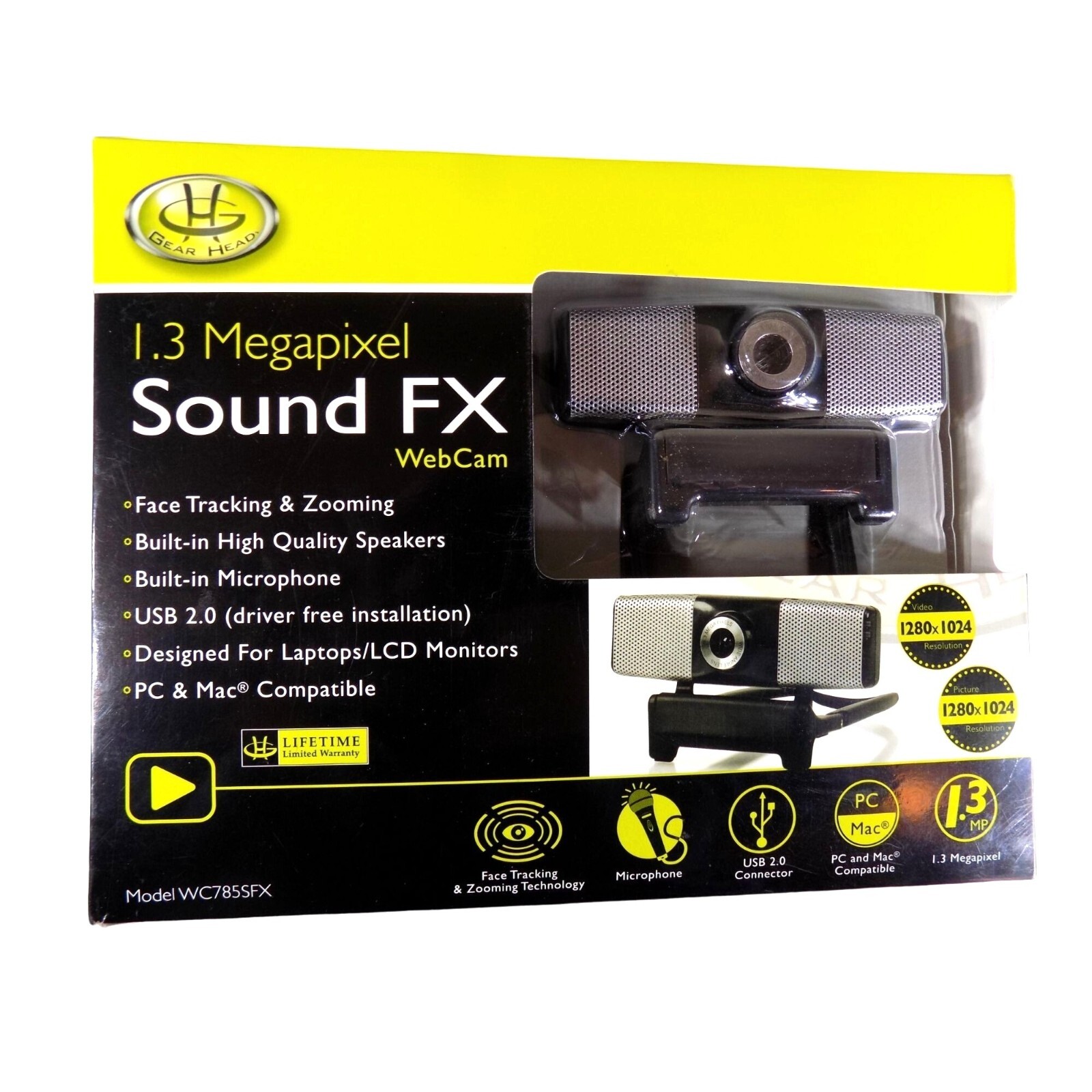 Gear Head 1.3 Megapixel Sound FX Webcam