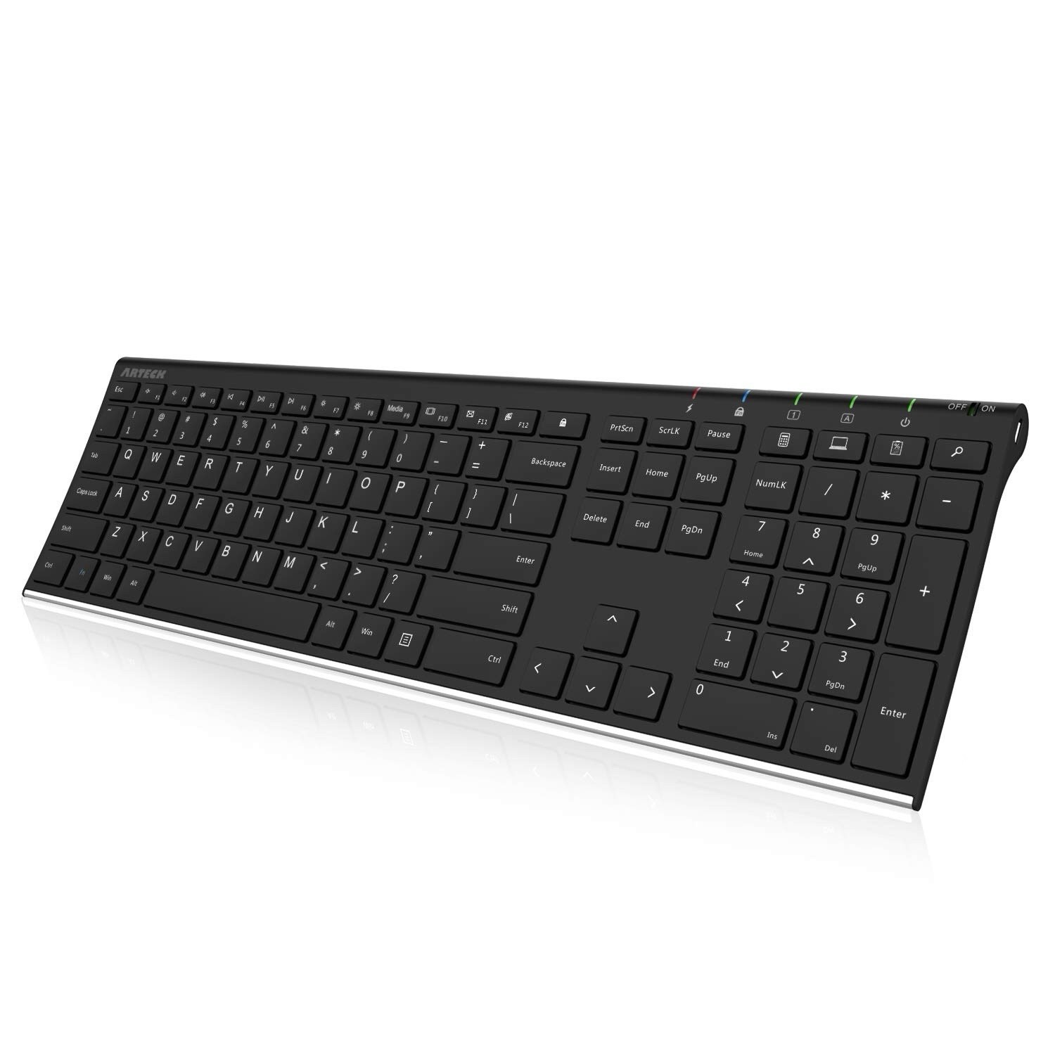 Wireless Keyboard Combo with Rechargeable Battery and BT Dongle for PC & Laptop