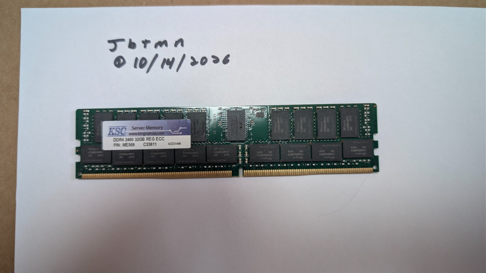SK Hynix 32GB 2Rx4 PC4-2400T DDR4 ECC REG RDIMM Server Memory HMA84GR7MFR4N-UH