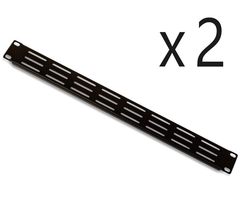 2 Pack Lot - One Space 1U 19" Vented Blank Rack Mount Server Panel Filler Spacer