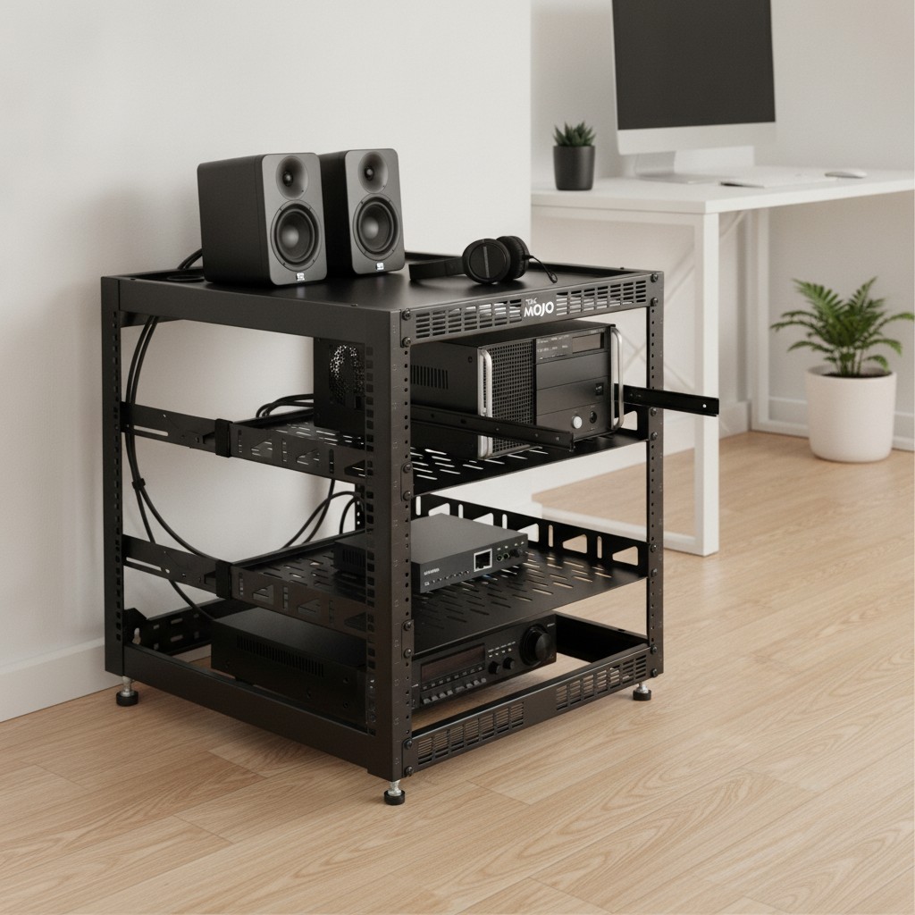 Complete 12U Open Frame Network Rack with Mounting Hardware & Easy Setup Guide