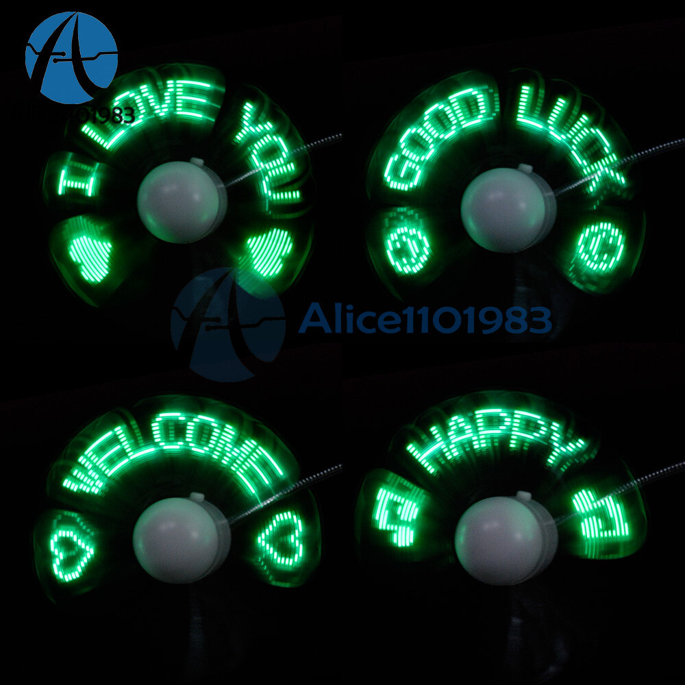 LED Fan Mini USB Powered Cooling Flashing Real Time Display Function