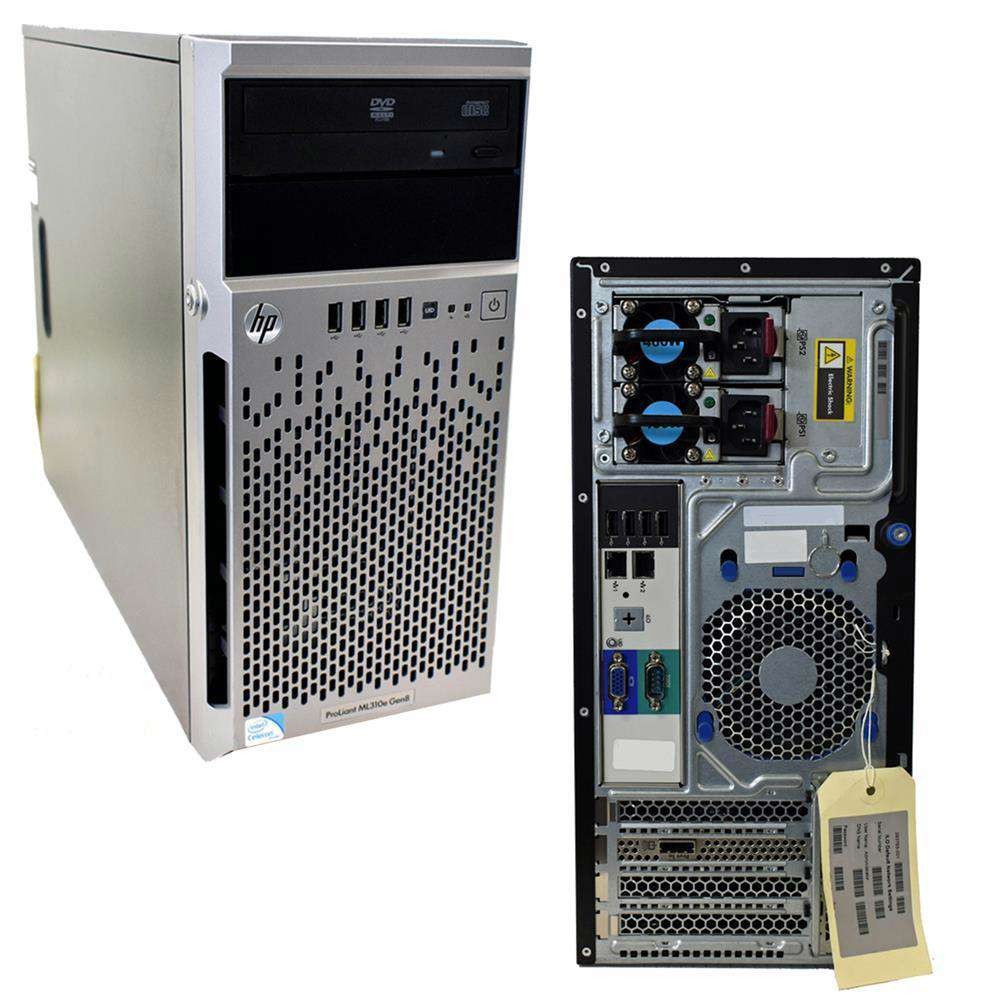 HP ProLiant ML310e G8 V2 Tower Server Intel G3220 3.00GHz CPU 8GB 8x SFF DVD