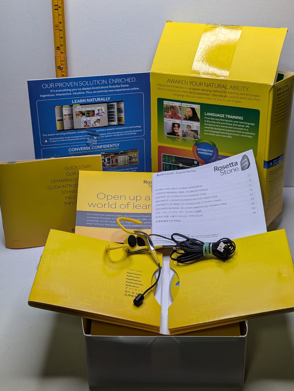 Rosetta Stone German Deutsch Levels 1-5 CD Software Set Headset Box Untested