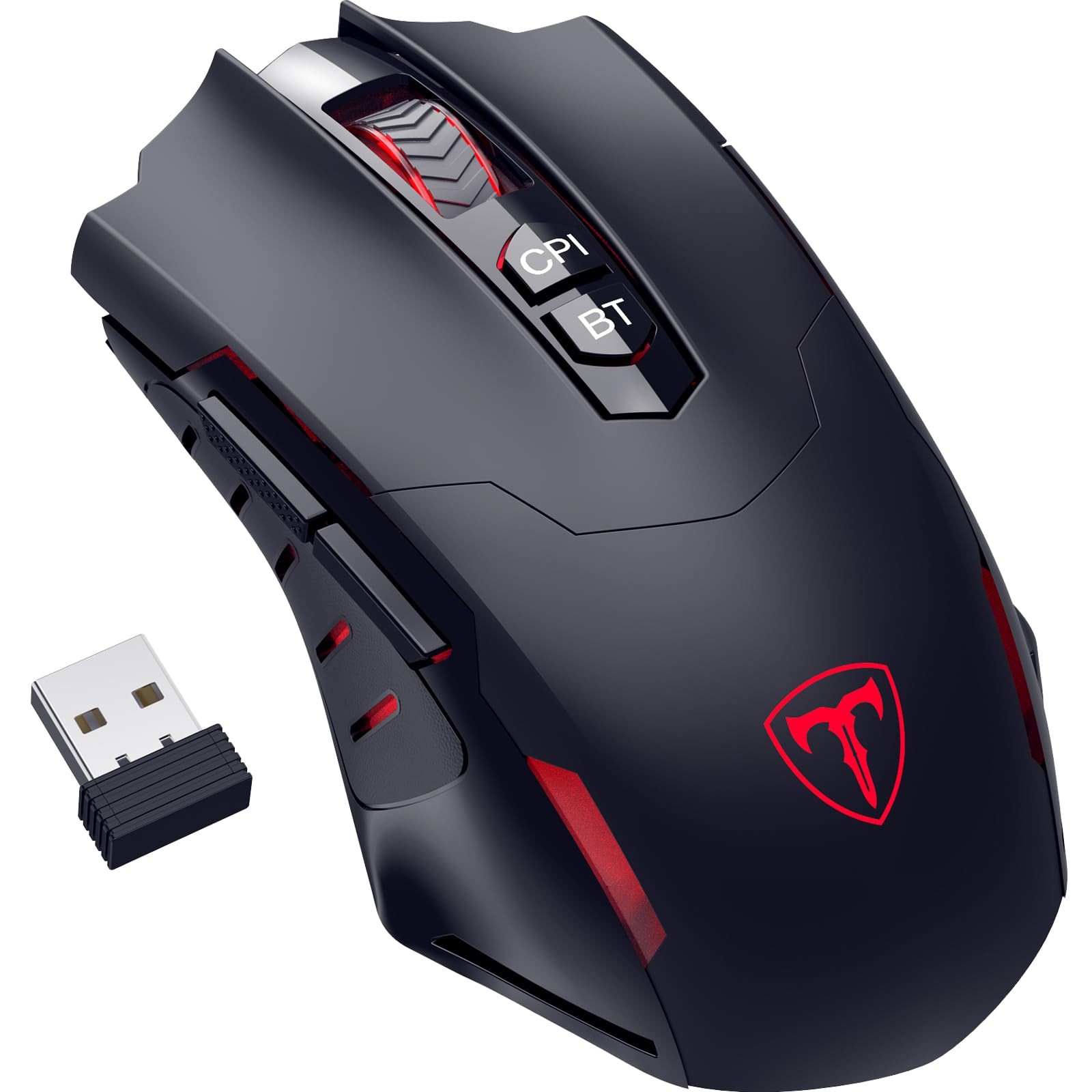PC400 Wireless Gaming Mouse with 8000 DPI, 2.4G & Bluetooth Dual Mode Connect...
