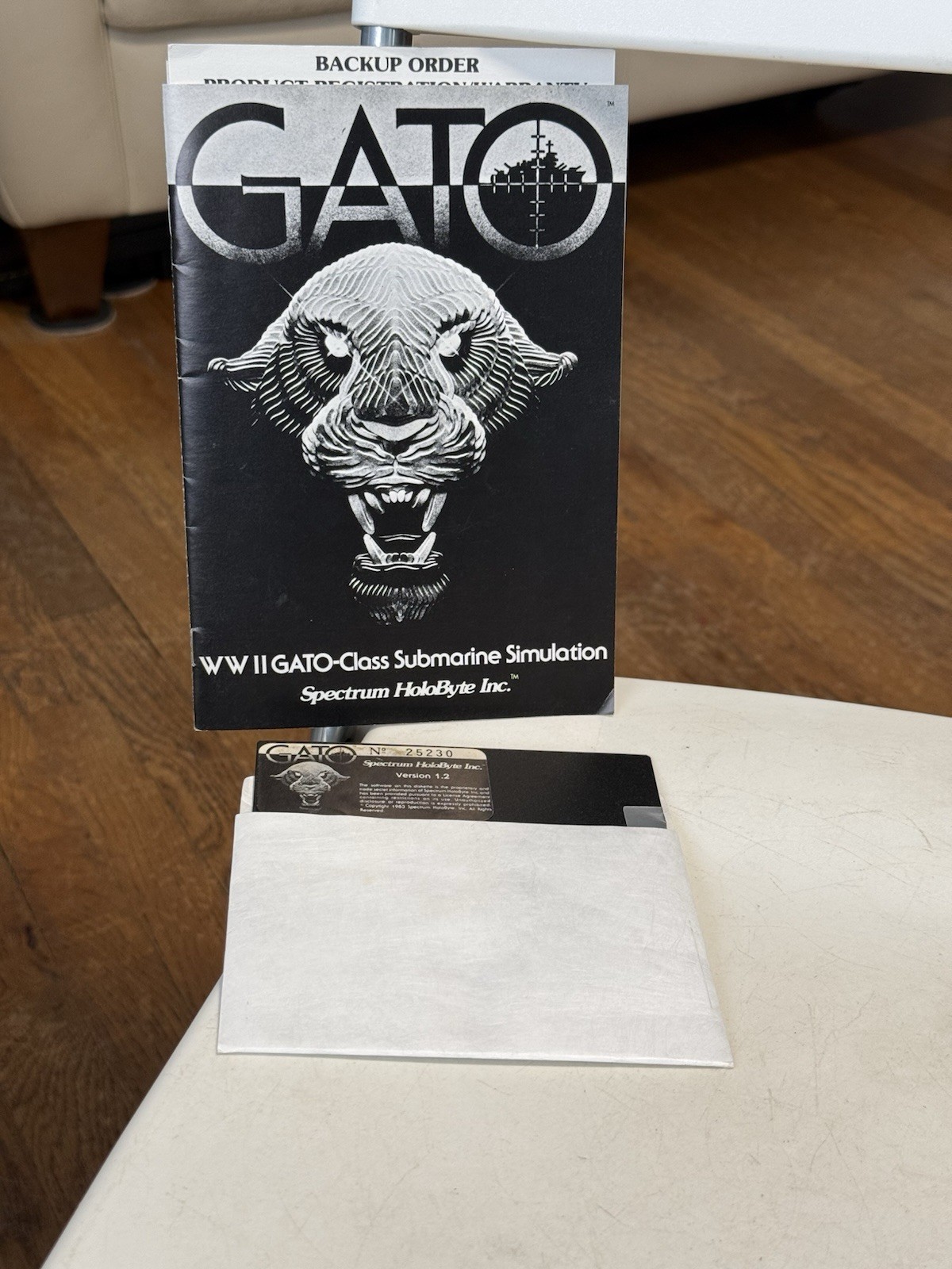 RARE GATO Vintage Computer Game Software by Spectrum Holobyte IBM PC W/Manual