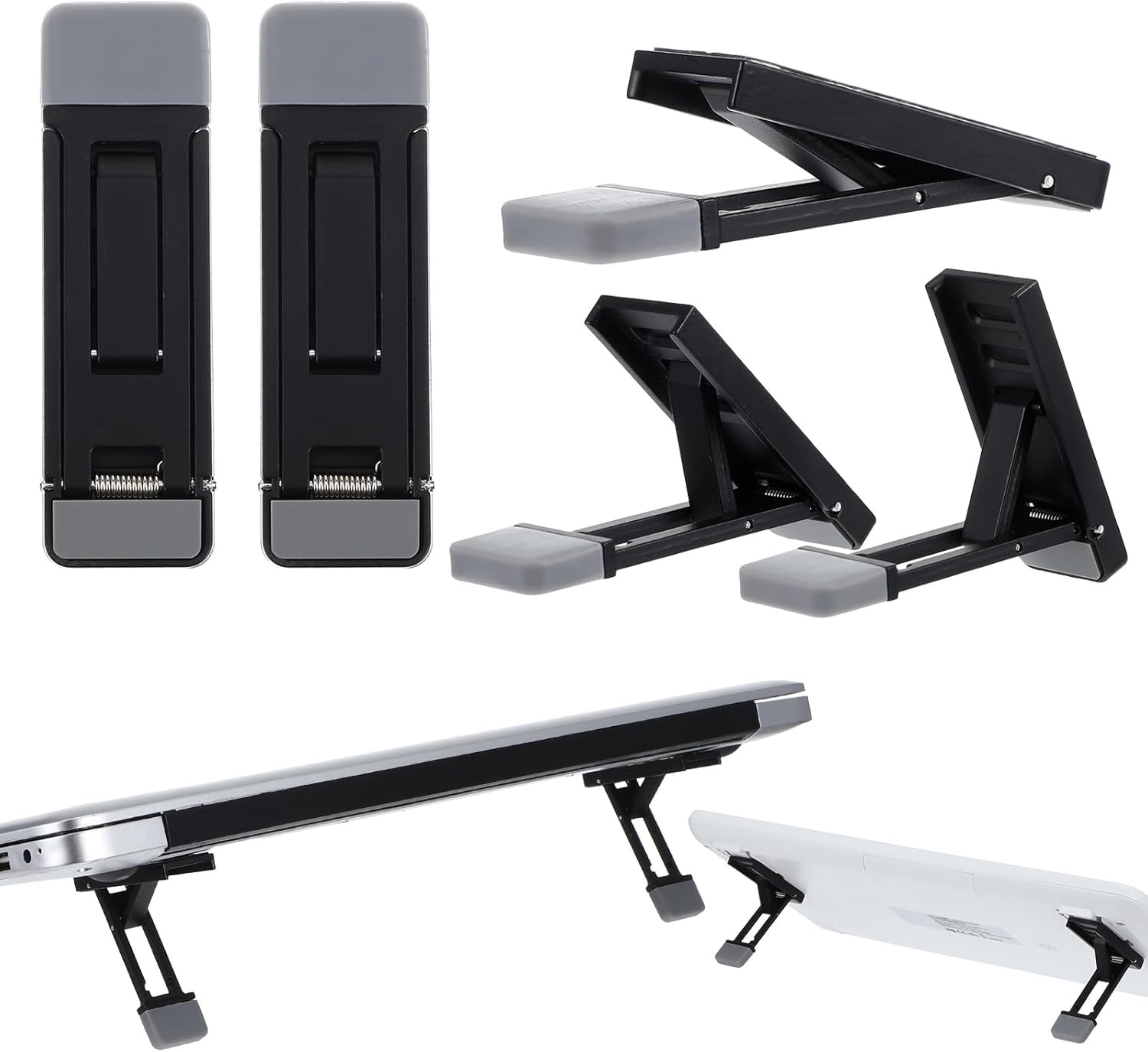 Mini Portable Laptop Stand for Desk, Portable Keyboard Riser Three Tilt Angle Ad