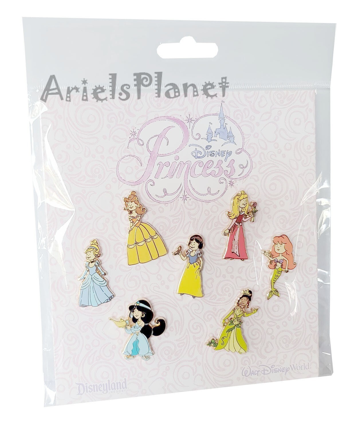 Disney Parks Disney Princess  Belle Ariel Jasmine Snow White 7 Pin Booster Set