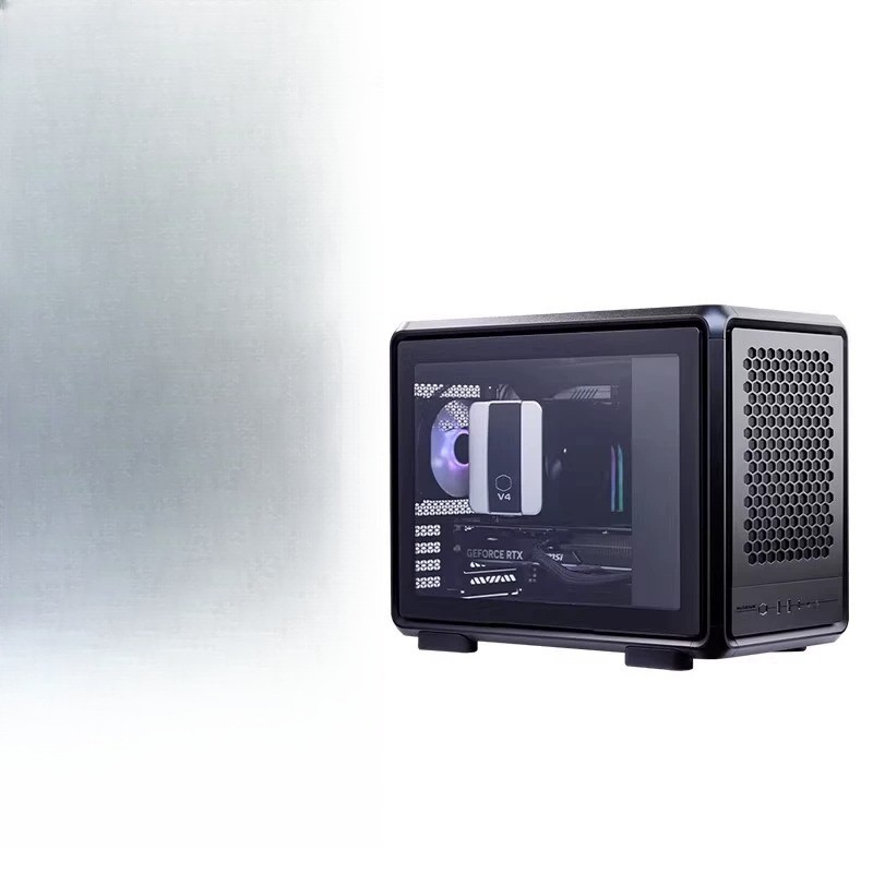 MATX PC Case Aluminum Frame Magnetic Side Panel Support 360mm Water Cooler