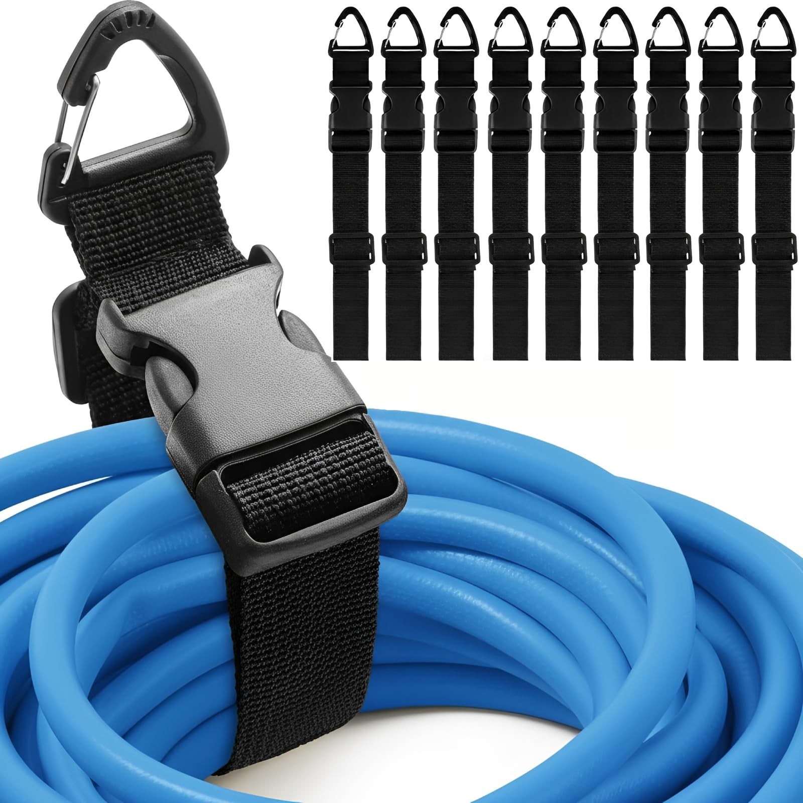 9 Pack Extension Cord Holder Organizer, 17 Inch Heavy Duty Storage Straps wit...