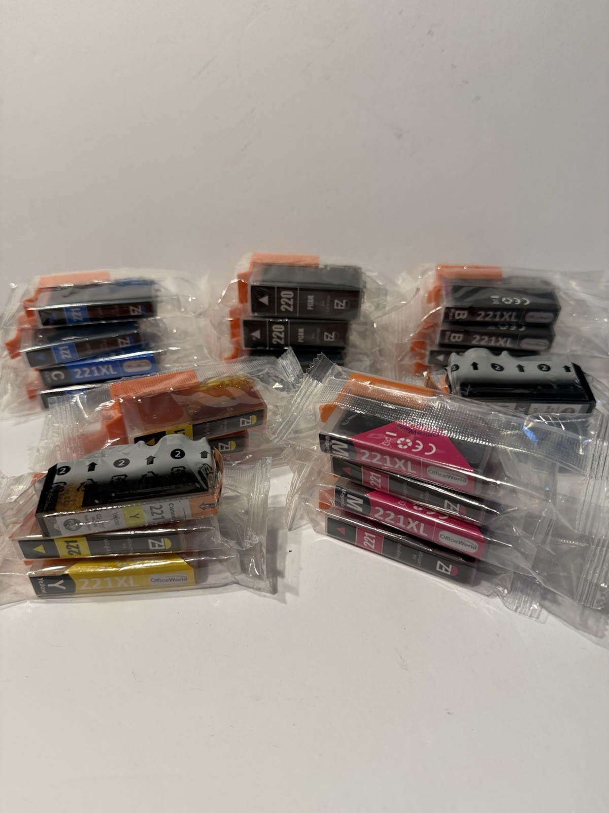 Canon Compatible 220 221 221XL Ink Cartridge Lot OfficeWorld Black Color Sealed