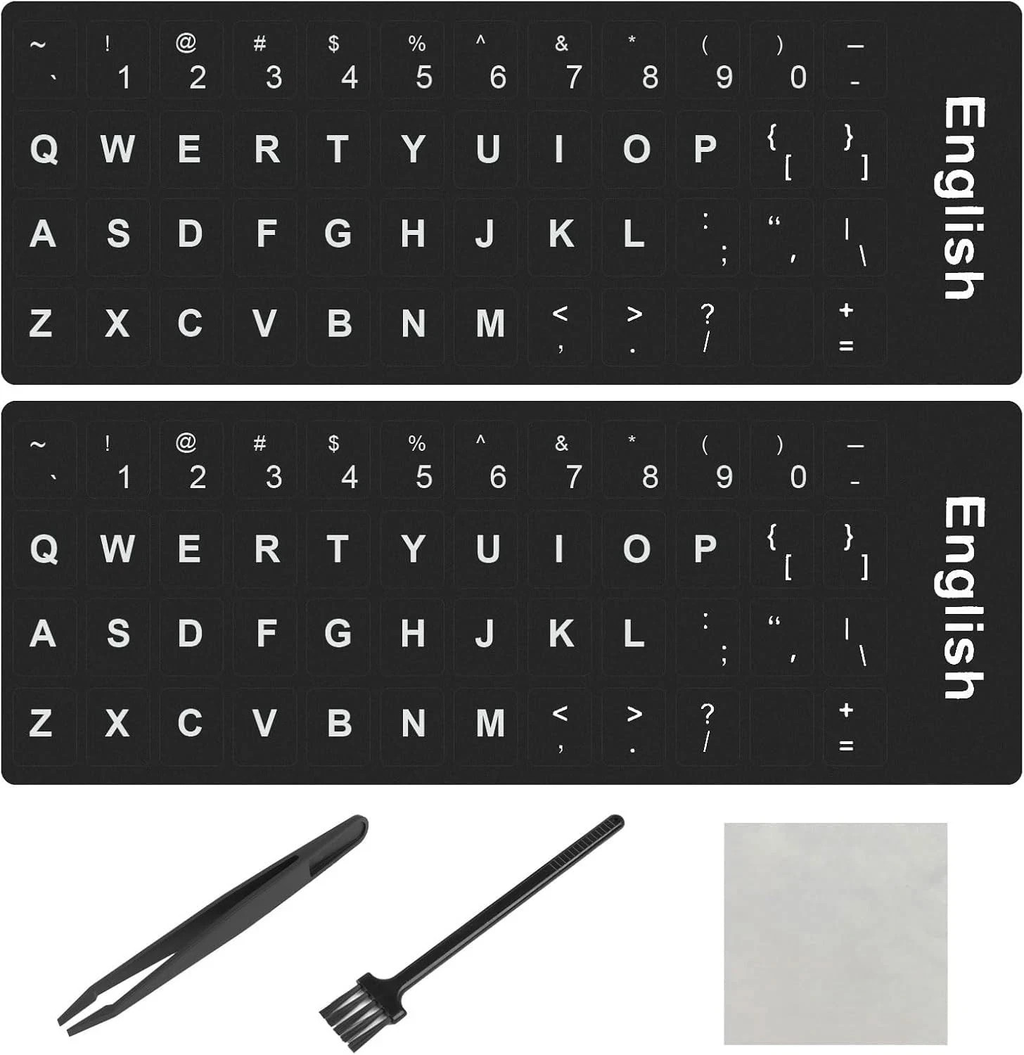 2PCS English Keyboard Stickers,Universal Replacement English Keyboard Letter