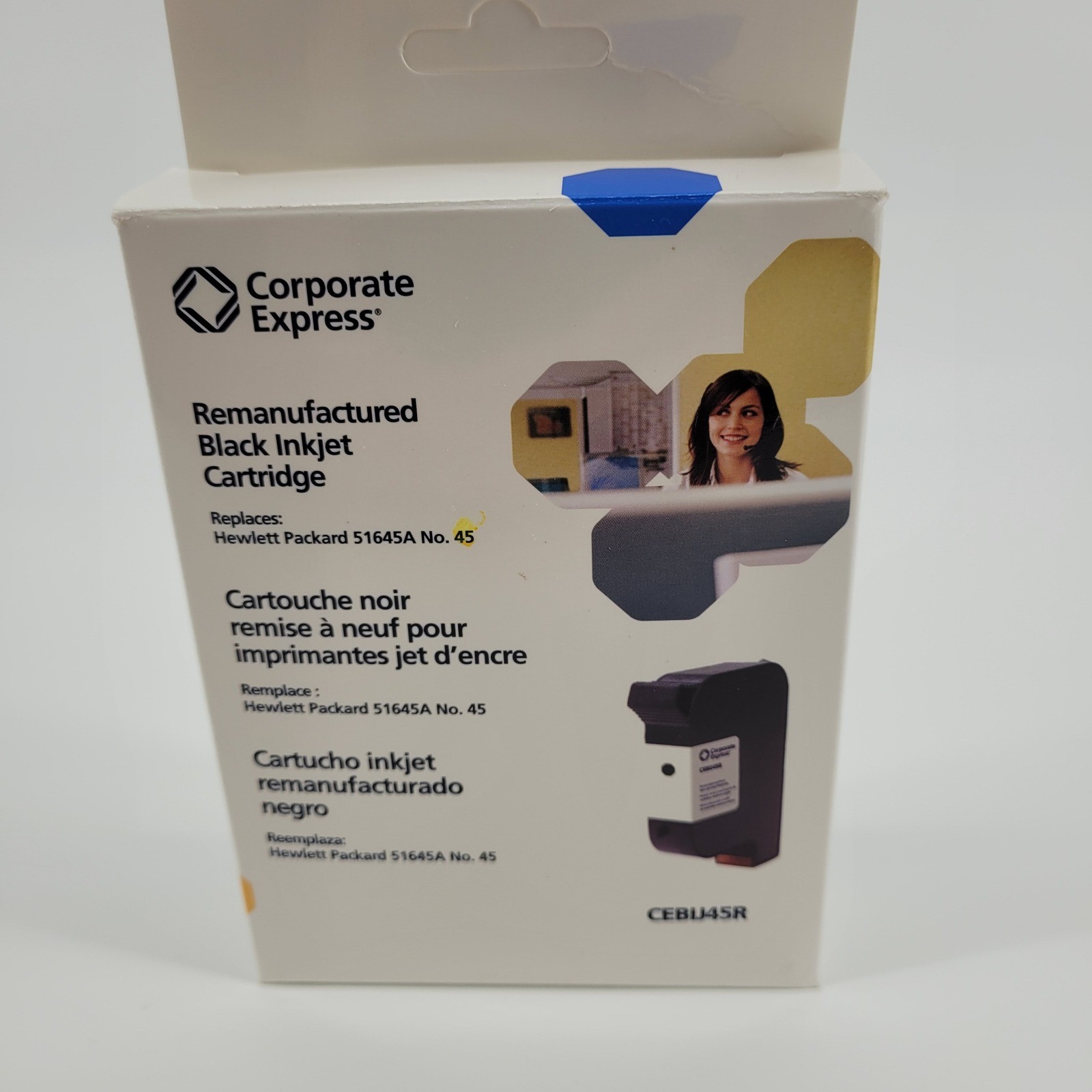Corporate Express Ink Jet Cartridge CEBIJ45R Black Replaces HP 45 51645A NEW