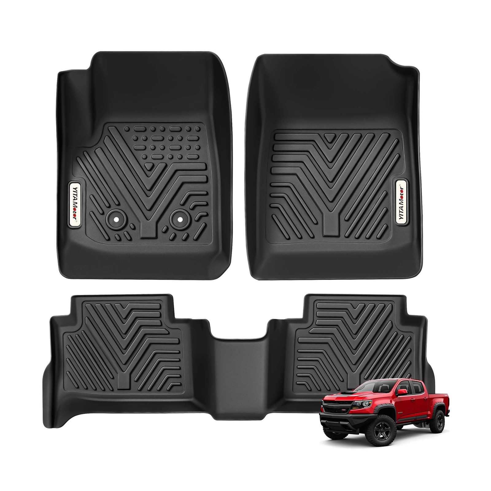 YITAMOTOR Floor Mats Compatible with 2015-2022 Chevy Colorado Crew Cab/GMC Ca...
