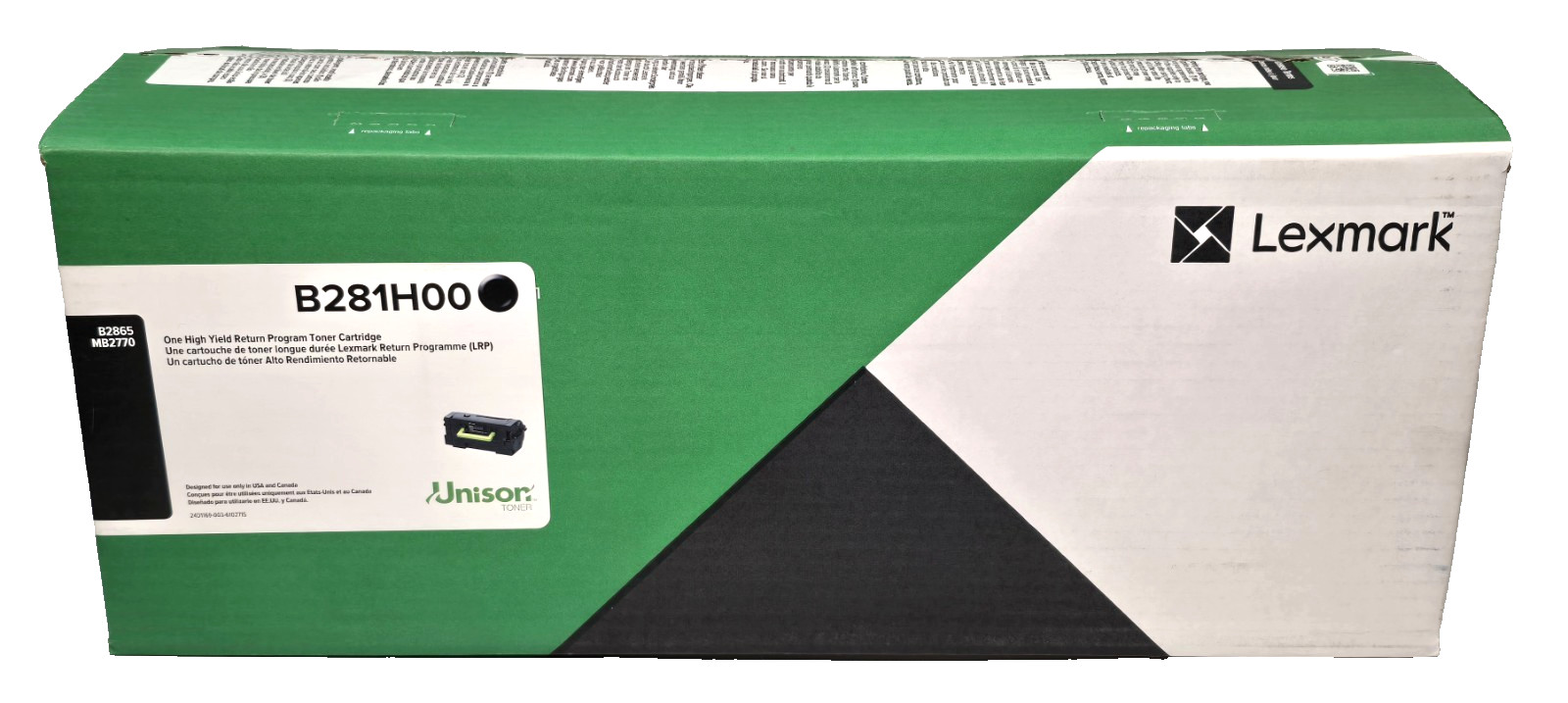 Genuine Lexmark B281H00 Toner Cartridge, High-Yield 15,000 Pages, Black, New