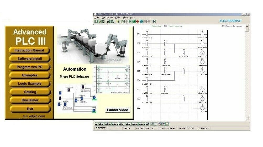 PLC Training Software, Ladder Logic + Function Diagram & Simulator Monitoring