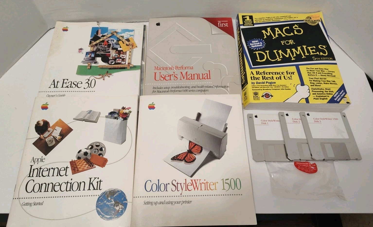 Vtg APPLE Macintosh Computer Manuals Style Writer 1500 Disks User Guide 1995-96