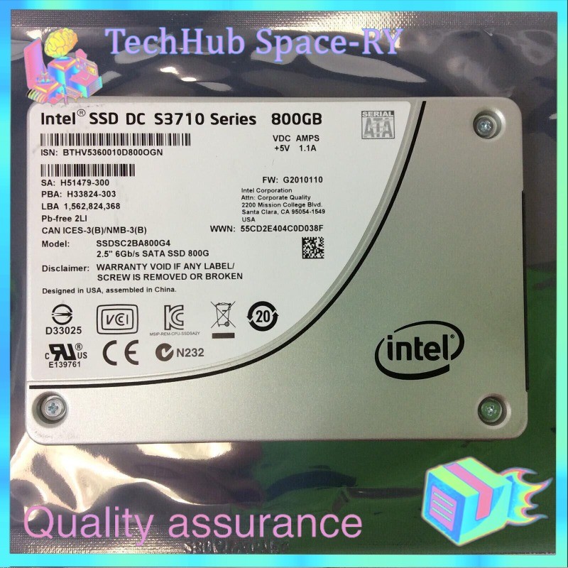 NEW Intel DC S3710 Series 800GB SSD 2.5" SATA 6Gb/s Enterprise Solid State Drive