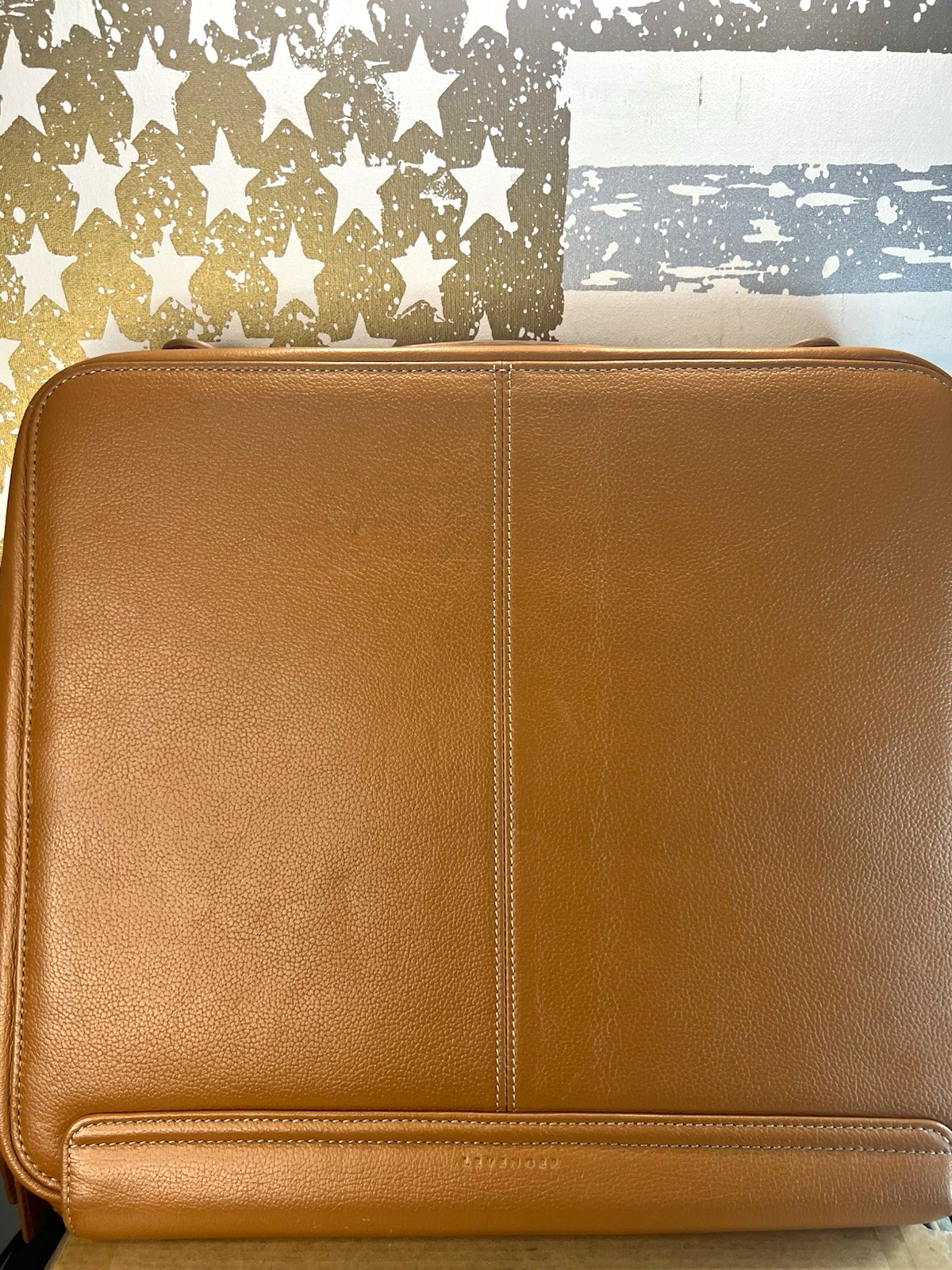 Levenger Brown Leather Padded Laptop Briefcase