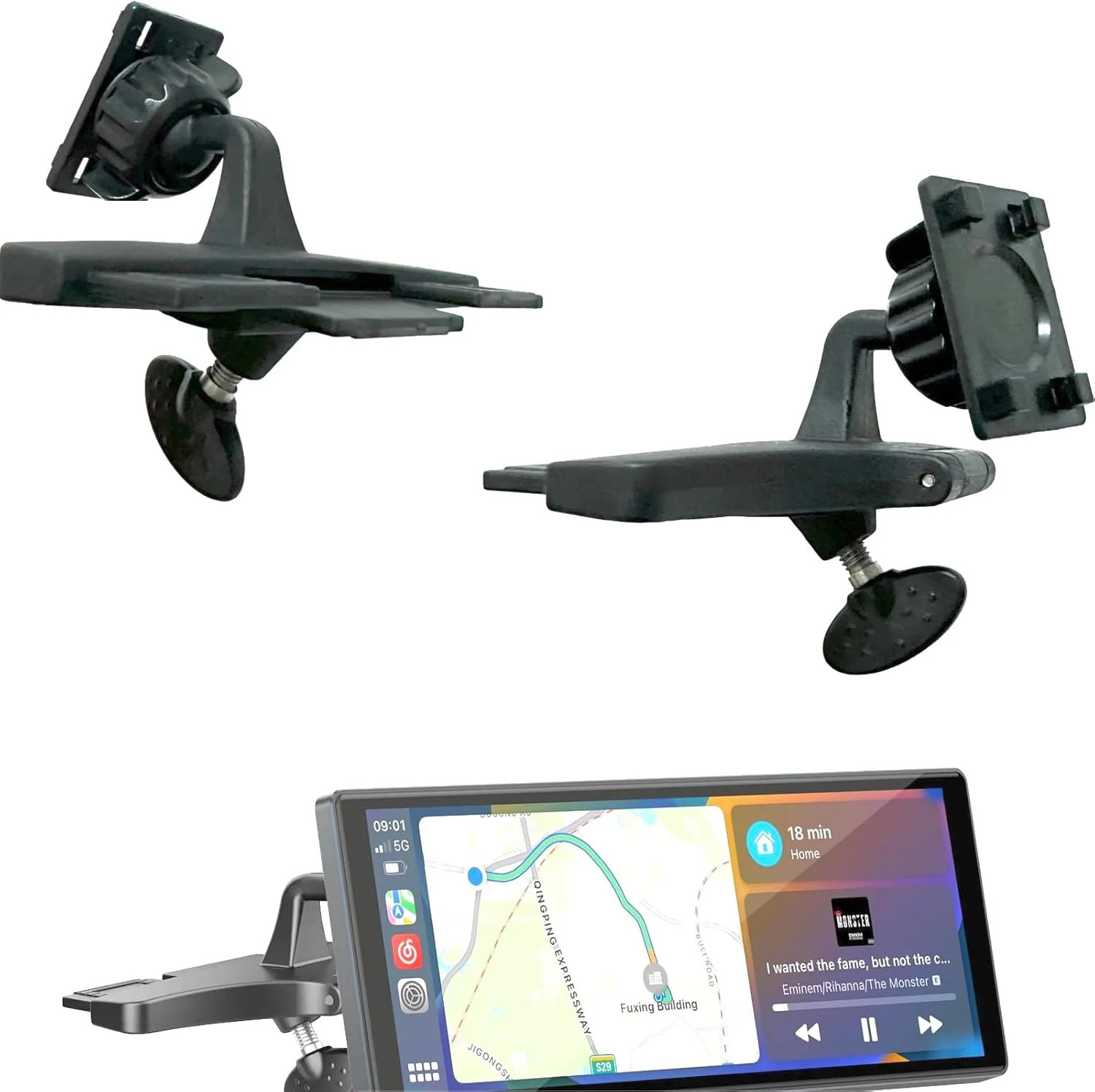 Universal CarPlay Monitor Mount 360° Rotation CD Slot Holder for 7-10" Displays