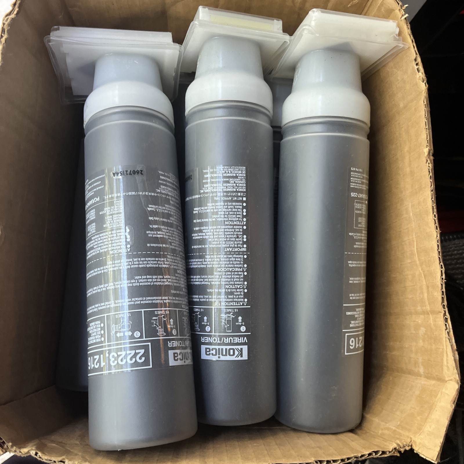6 Pieces.Toner CARTRIDGE FOR KONICA 250 grams/Black 2223, 1216 Pc/ua947-225