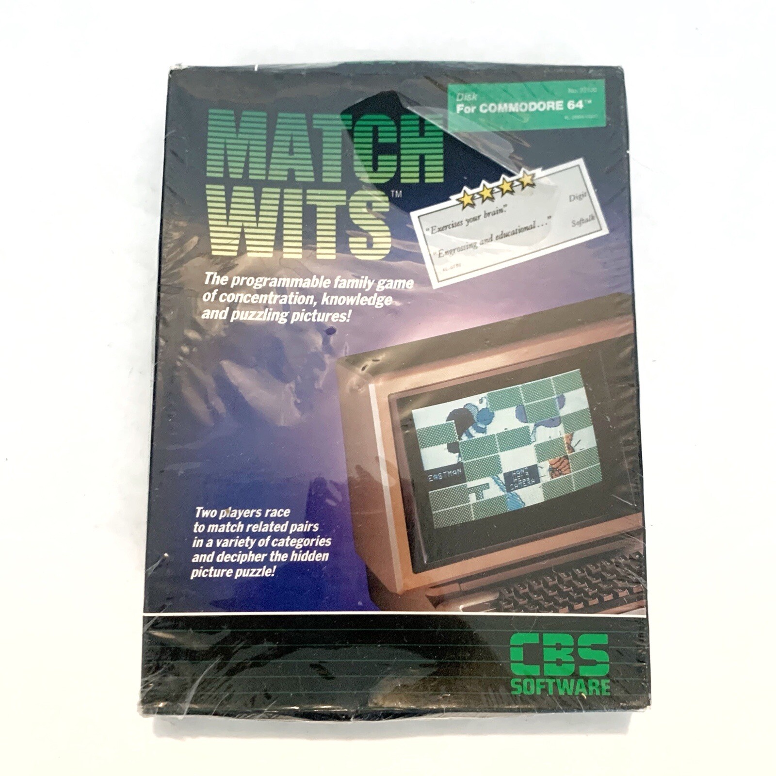 Match Wits Commodore 64 (CBS Software) 1983 Vintage NEW Box Damage