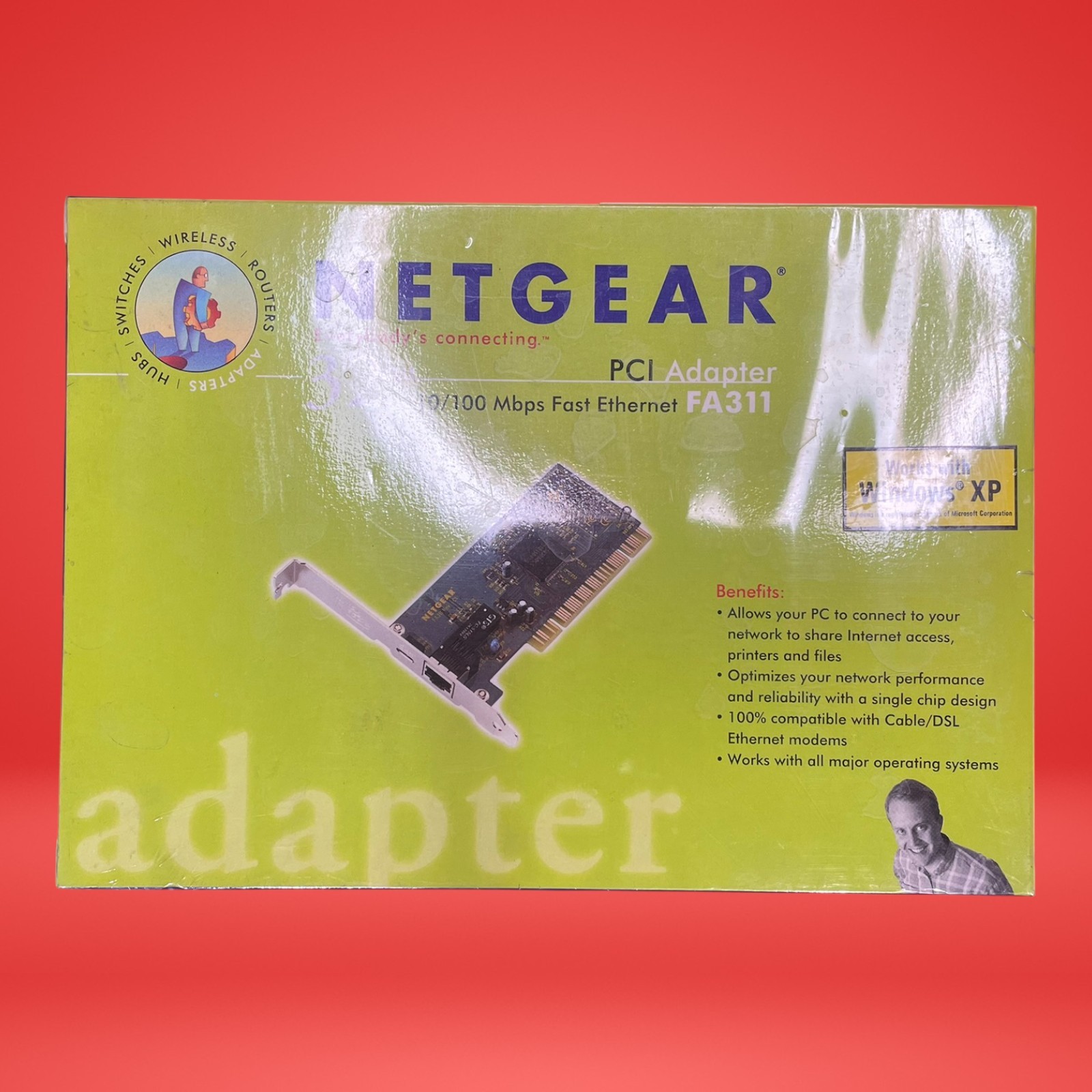 New Sealed Netgear 32 bit PCI Adapter FA311 10/100 Mbps Fast Ethernet