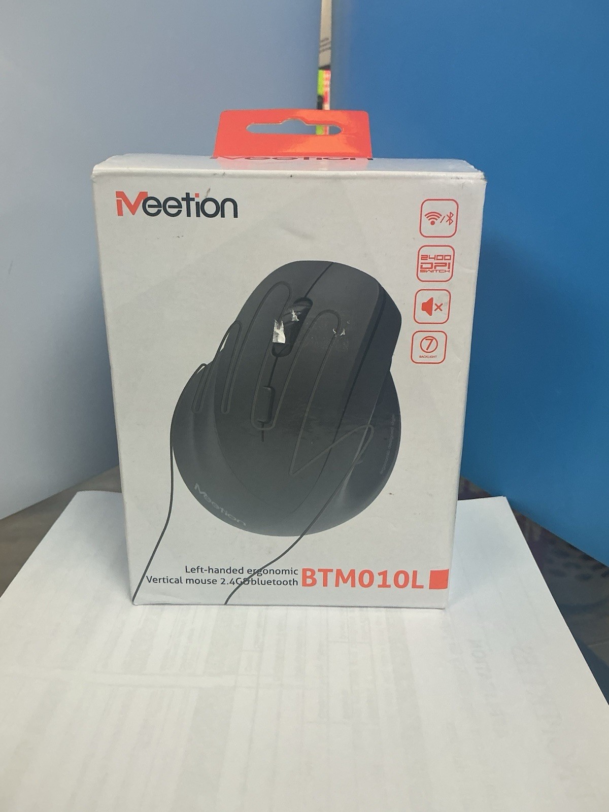 Iveetion Left Handed Ergonomic Vertical Mouse 2.4G Bluetooth BTM010L Brand New