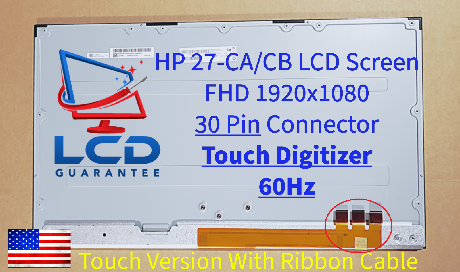 HP 27-CB0244 FHD Borderless Replacement Touch Screen Panel With Touch Glass