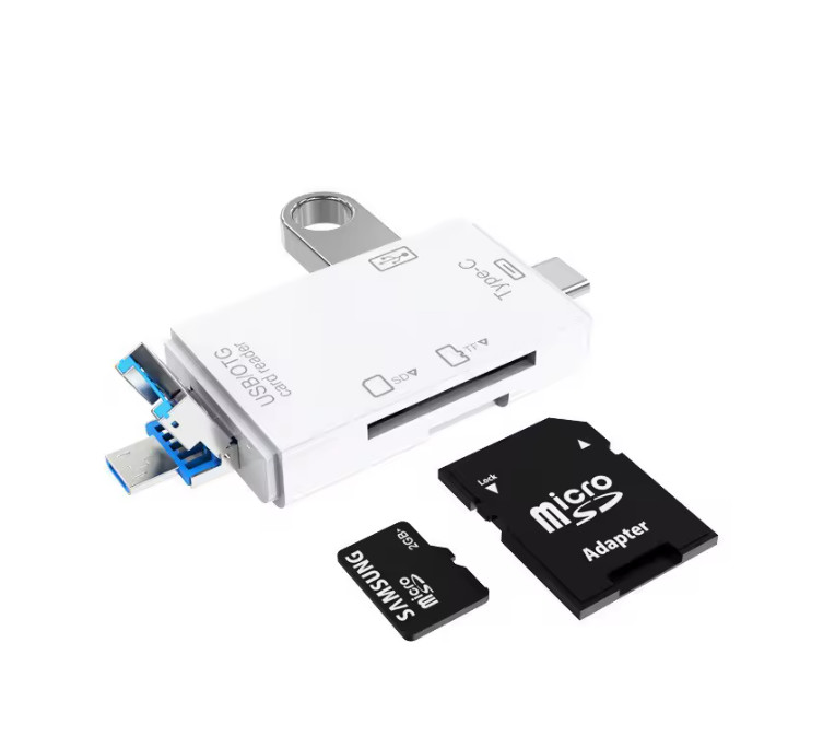 6-in-1 Adapter Hub MicroUSB 2.0 TYPC SD Card Reader OTG Support iOS iPhone