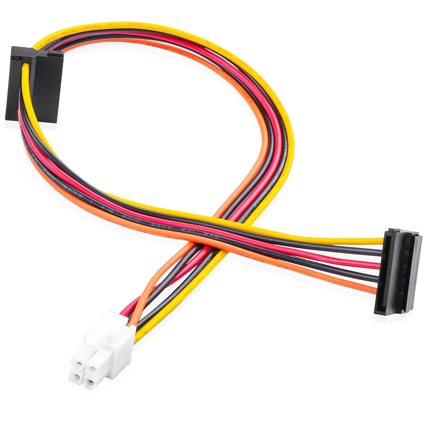HP Z600 Workstation–4Pin White Square Plug to Dual Black SATA 15Pin Connectors