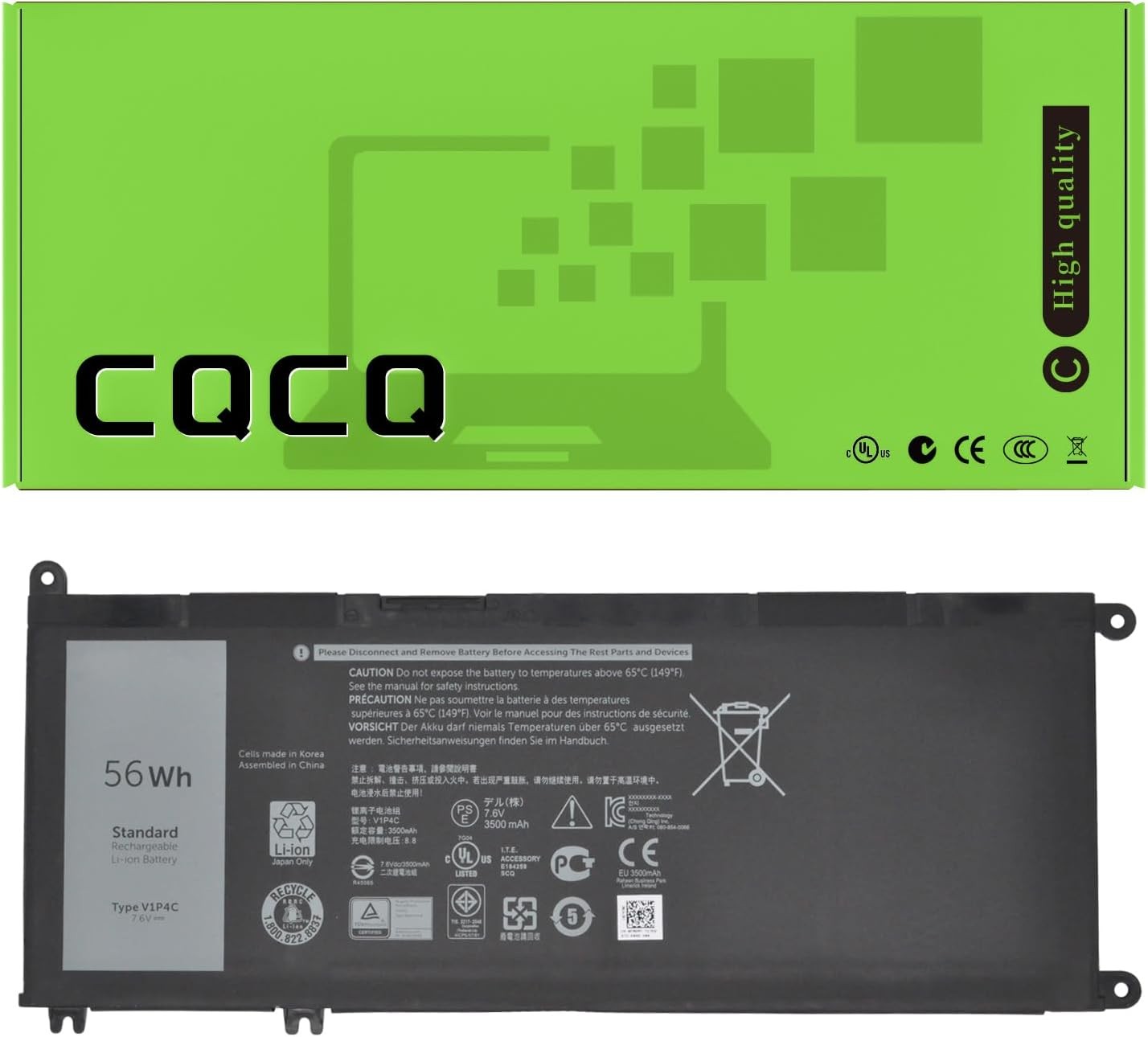V1P4C Compatible Battery Replacement for Dell Chromebook 13 3380 Inspiron