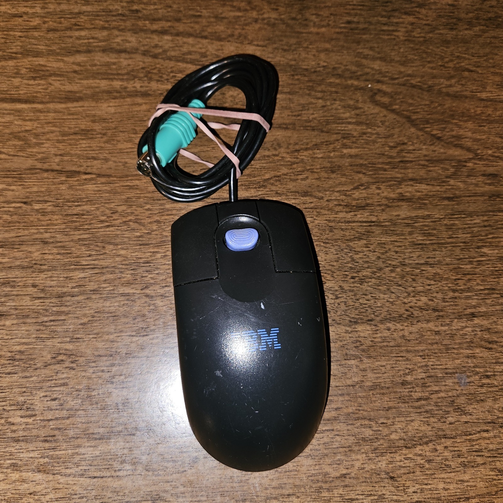 Vintage IBM MO09K Mouse Scroll  3 Button Ball Black 09N5536 09N5537 PS/2 423