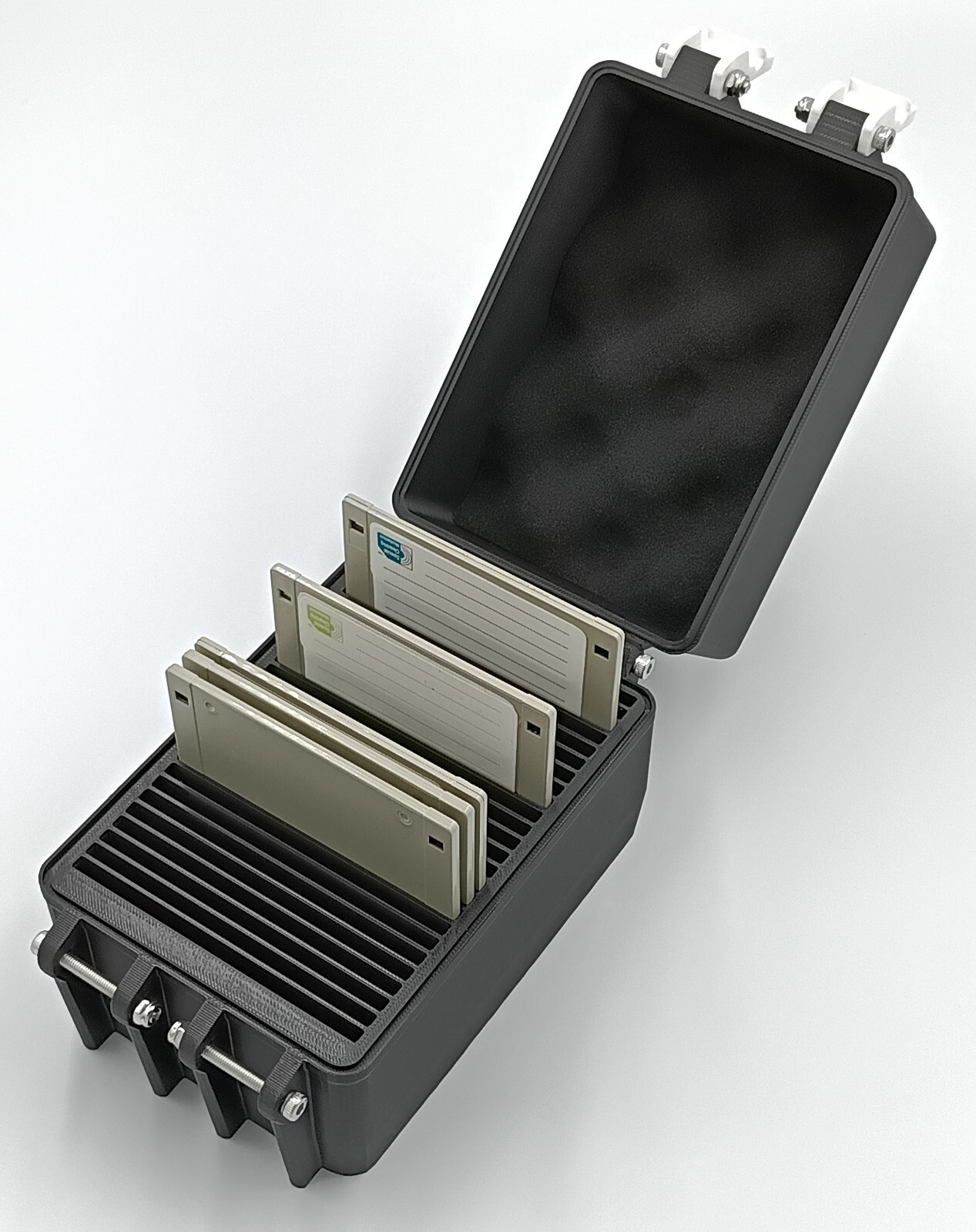 Rugged Protective Carrying Case for 3.5" Floppy Disks - Holds 25 Disks