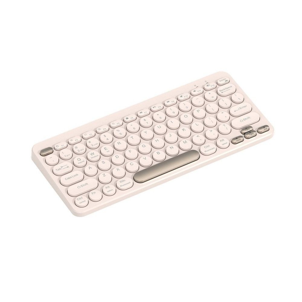 NEW North Compact Round Key Wireless Keyboard Beige & Gold