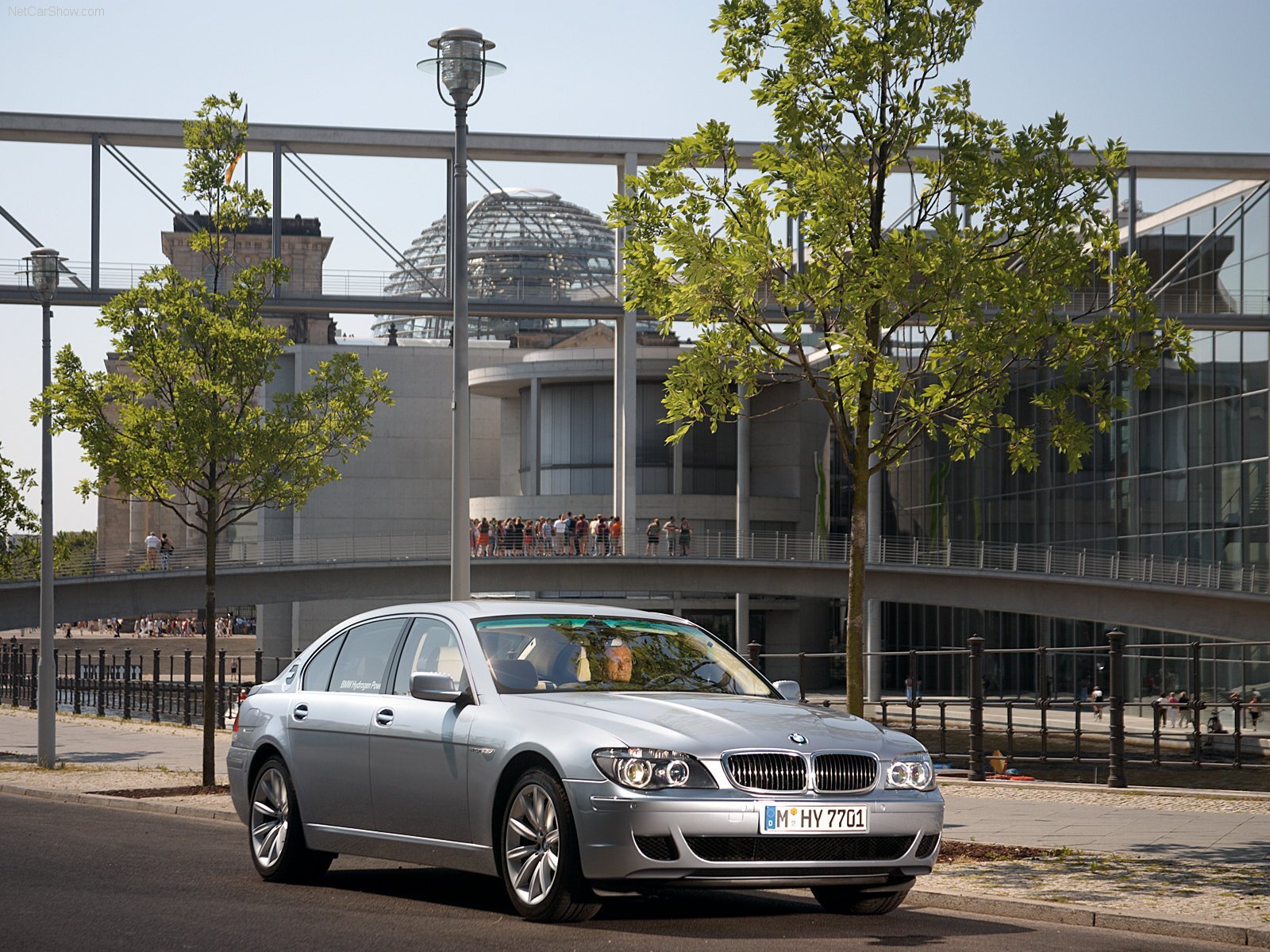 Cars bmw hydrogen 7 2007 Desk Mat Stitched