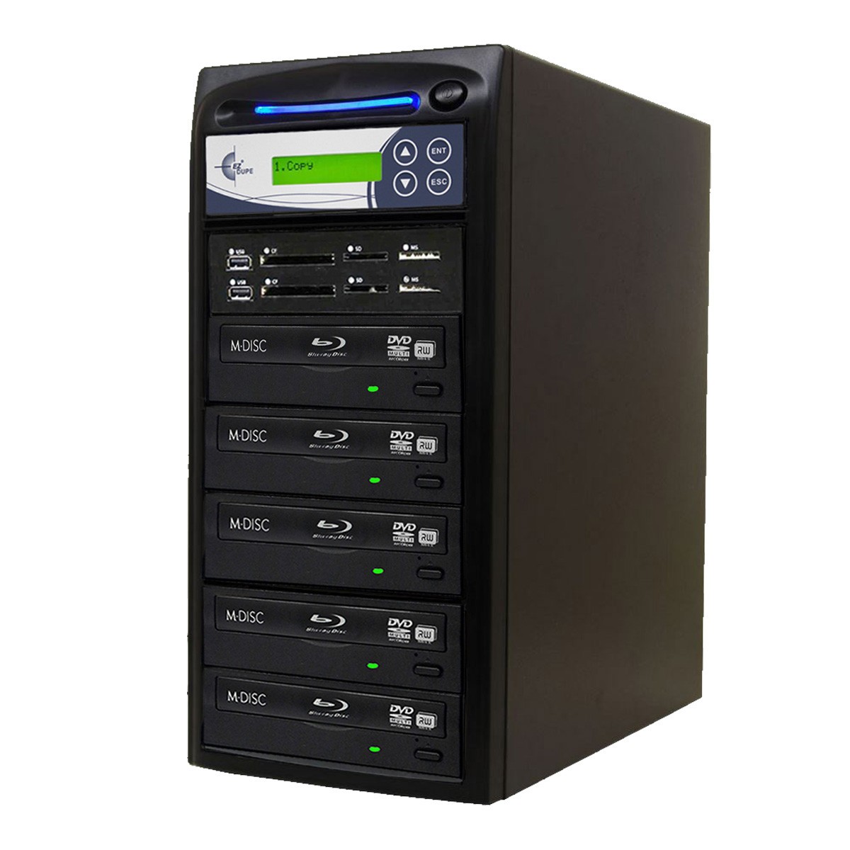EZ DUPE Media Mirror PLUS 1:4 Duplicator - SD CF MS MMC USB Blu-Ray 2 YEAR WRNTY