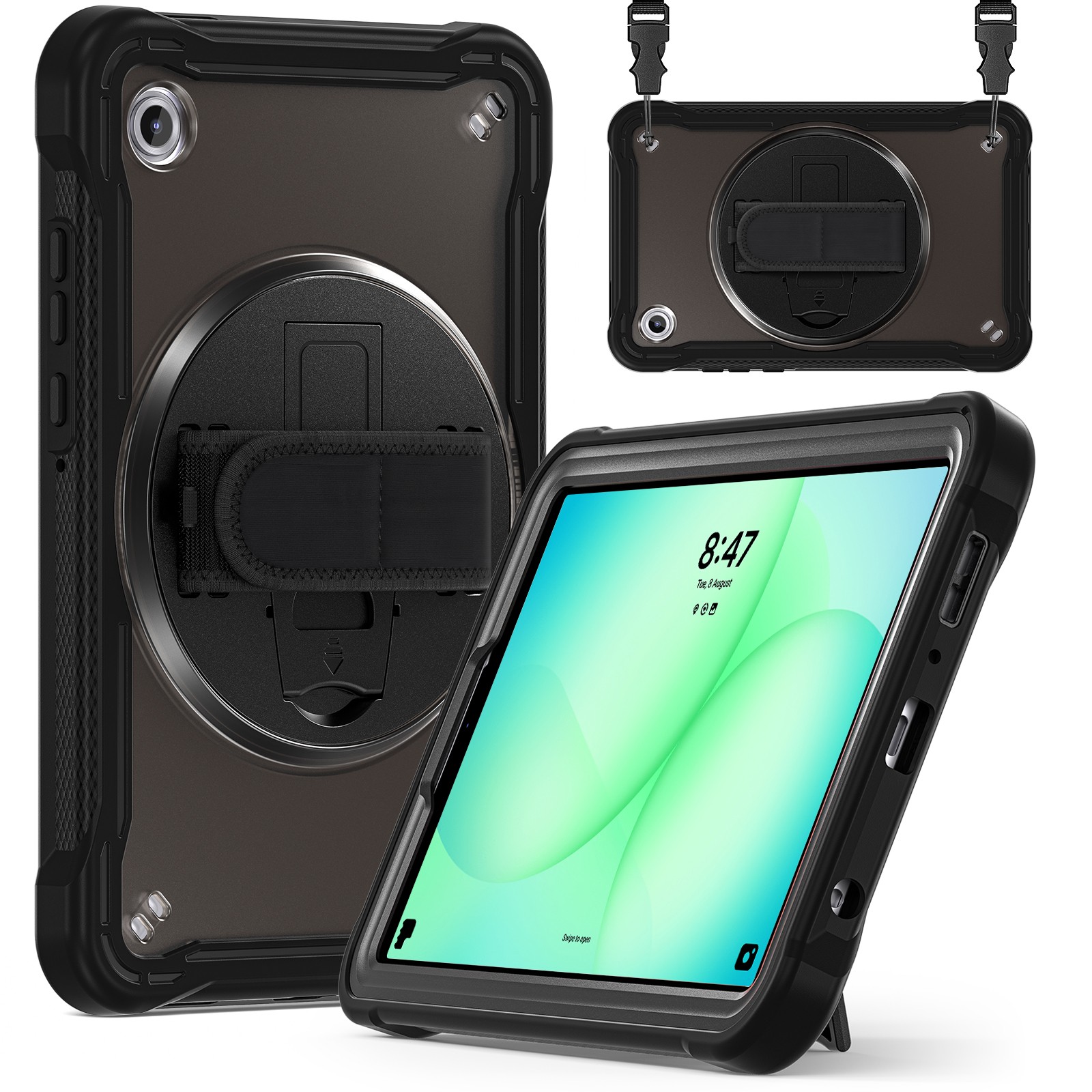 TPU+PC Shockproof Hand Strap Stand Case Cover for Samsung Galaxy Tab A11 (2025)