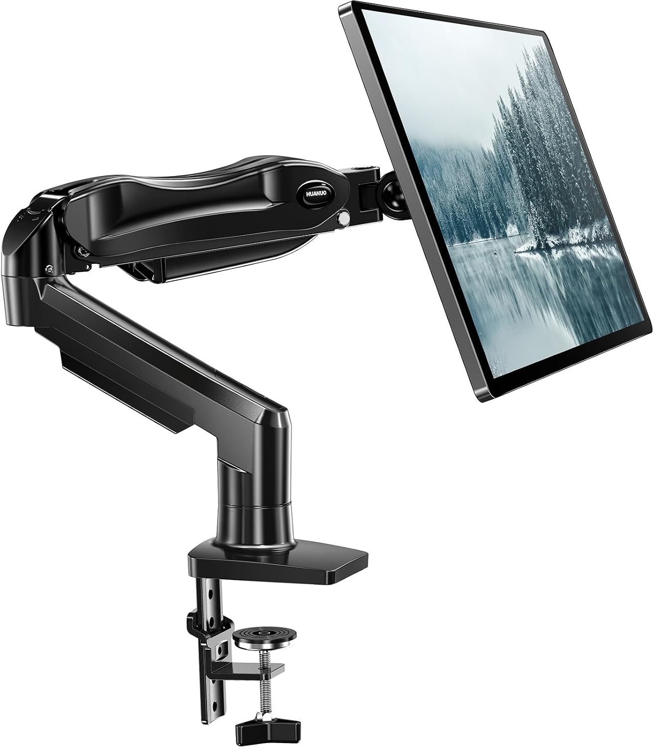 HUANUO FlowLift Single Monitor Mount, 13 to 32In. Monitor Arm, Adjustable #2454B