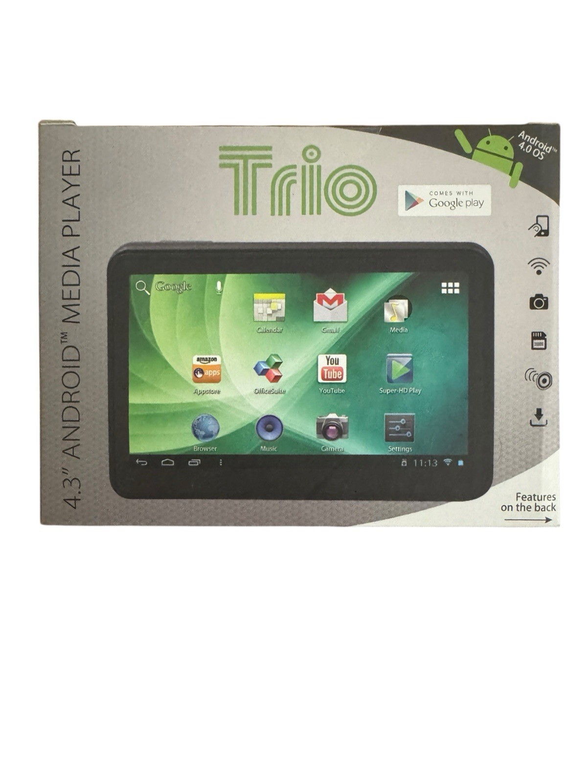 Trio Stealth Lite 4.3" Android 4.0 Media Player 4GB WiFi Touchscreen NEW