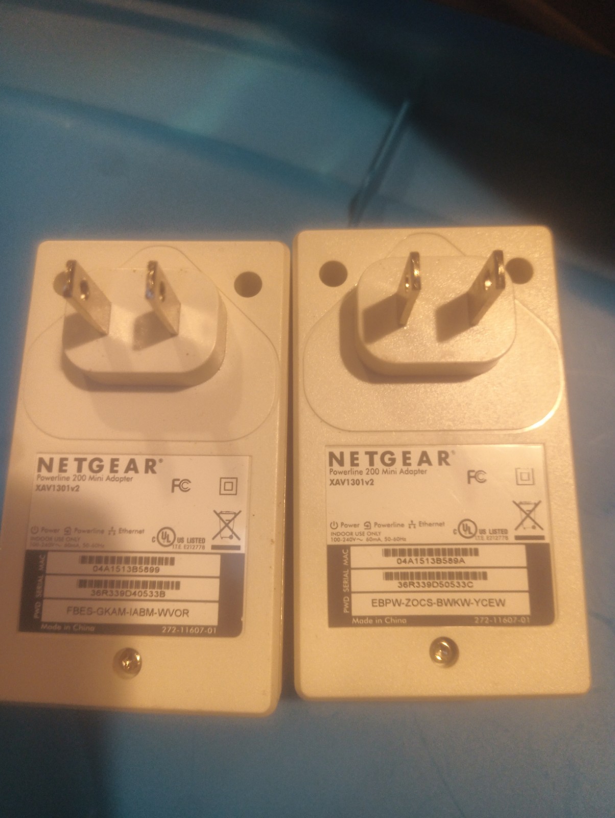 2x Netgear Powerline 1000 PL1000 Wifi Network Extenders White Tested Working