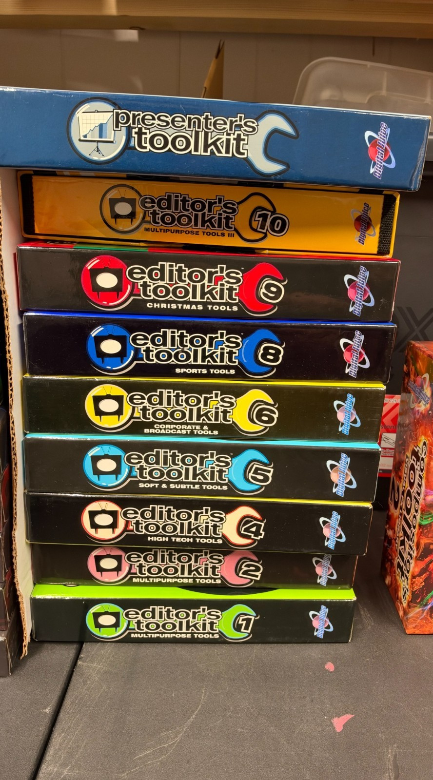 Digital Juice Editor's Toolkit Vol 1-8 + 10 Presenter's Toolkit 10 Box Lot