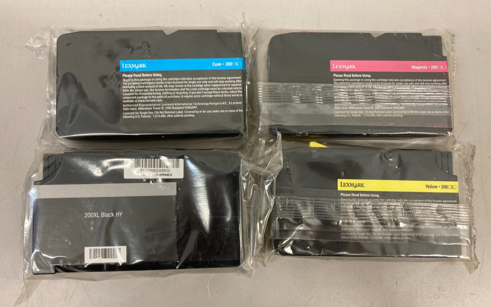 Genuine OEM Lexmark  200XL Ink Cartridges Black Cyan Yellow Magenta - New/Sealed