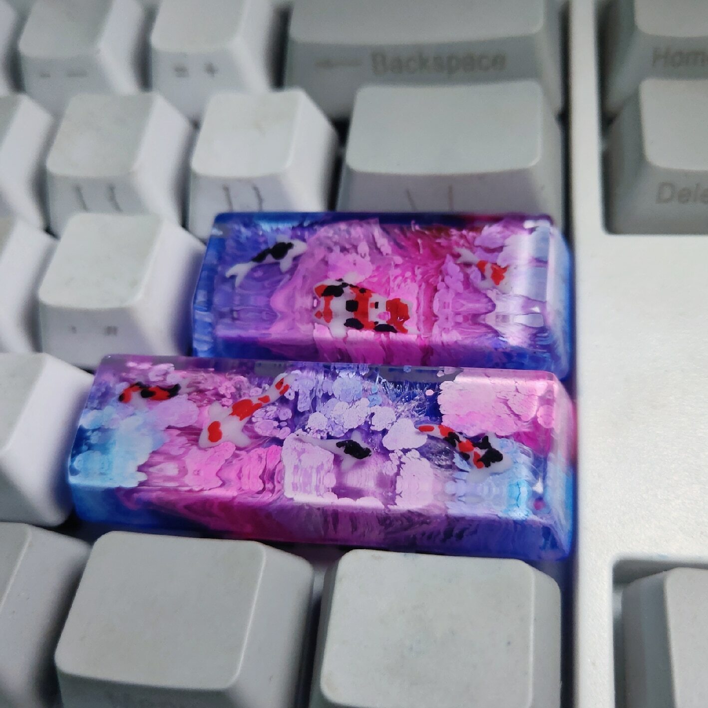 Hand Made Artisan Keycap Koi Fish Resin Key Cap For Custom Mechanical Keyboard