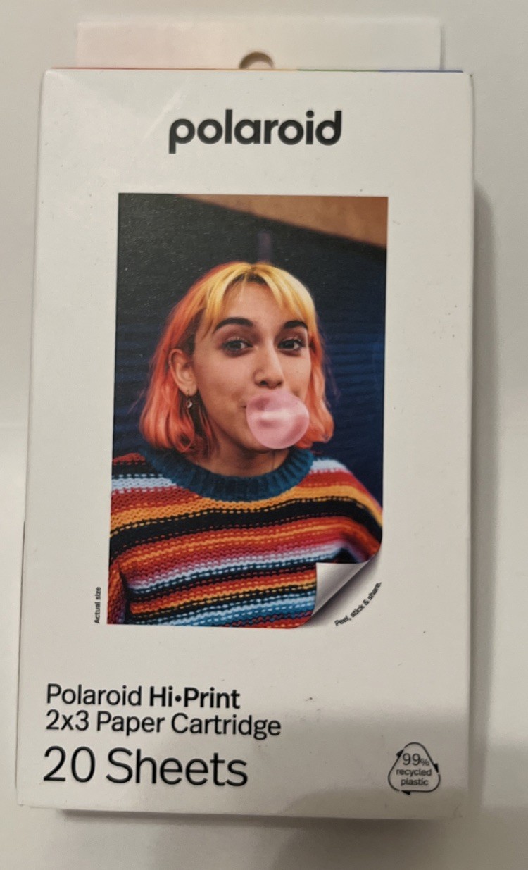 Polaroid Hi-Print 2x3 Paper Cartridge set, 20 sheets of sticky-back photo paper