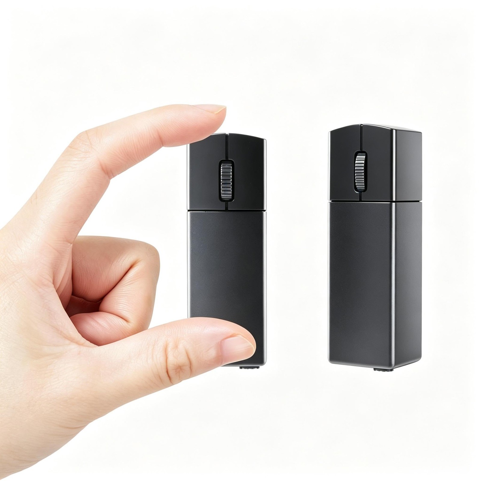 Wireless Mini Rechargeable Travel Mouse 2.4G Ultra Slim Portable PC Black