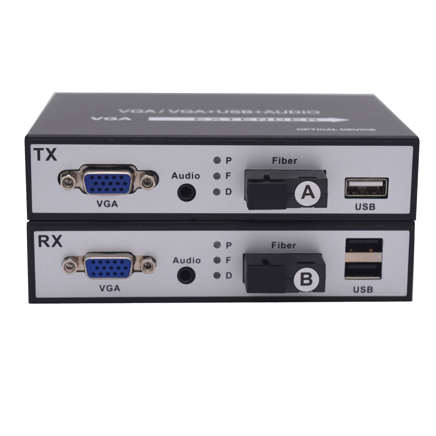 VGA Fiber Converters SC KVM 3.5mm Audio Singlemode up 20Km Uncompressed 1 set